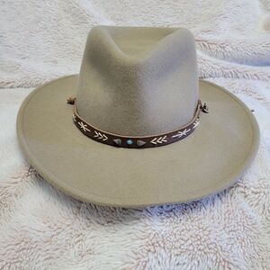 Stetson Santa Fe Crushable 100% Wool Felt Hat Mushroom Brown Size Meduim